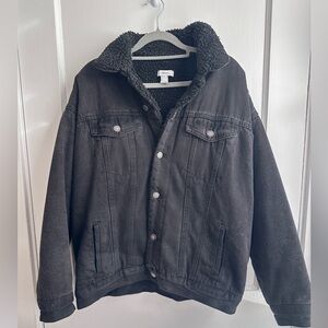 Forever 21 Black Sherpa-Lined Jacket